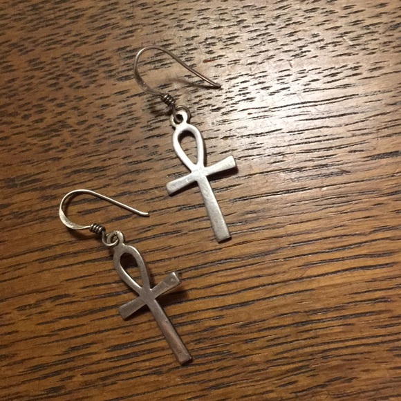 Jewelry - Vintage Sterling Ankh Earrings